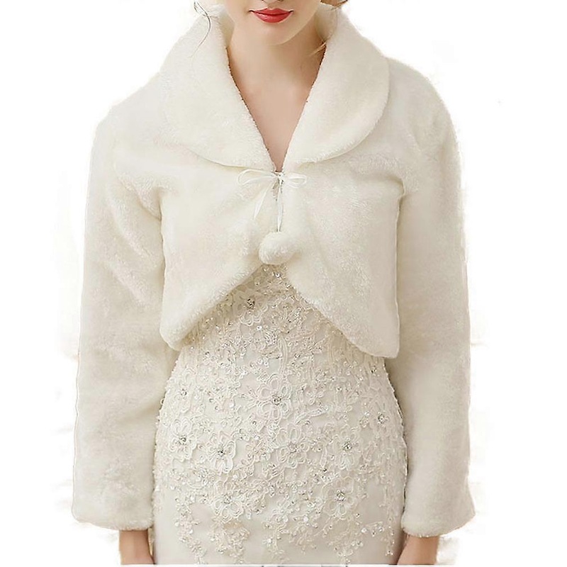 Faux Fur Capelets Shawls with Sleeve Soft Wedding Bridal Shoulder Cape Wraps Tippet Stoles | Fruugo SG