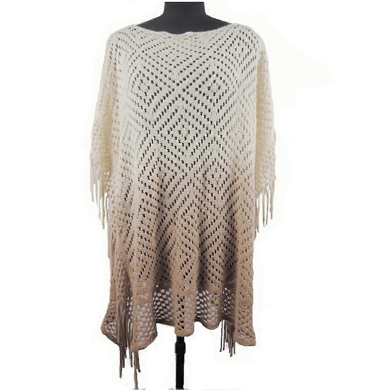 Gredient Pashmina Shawl Pullover Cape with Tassel Sweater Coat for Lady | Fruugo SG