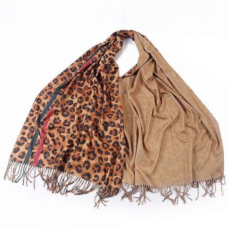 Leopard Print Pashmina Scarf Warm Neck Wrap Thicken Shawl for Lady | Fruugo SG