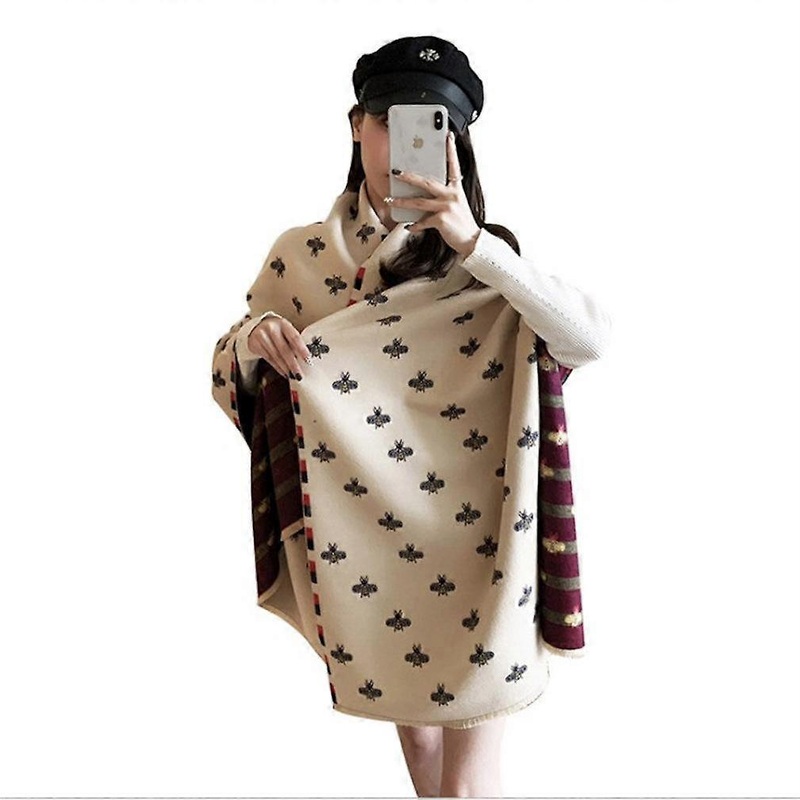 Pashmina Scarf with Bees Printing Winter  Shawl Fashion Warm Thicken Wrap for Lady | Fruugo SG