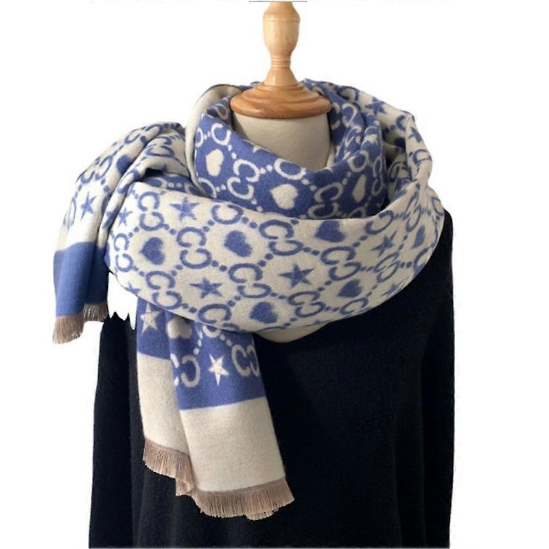 Pashmina Scarf with Letter Printing Winter Long Shawl Fashion Warm Wrap Thicken Scarf for Lady | Fruugo SG