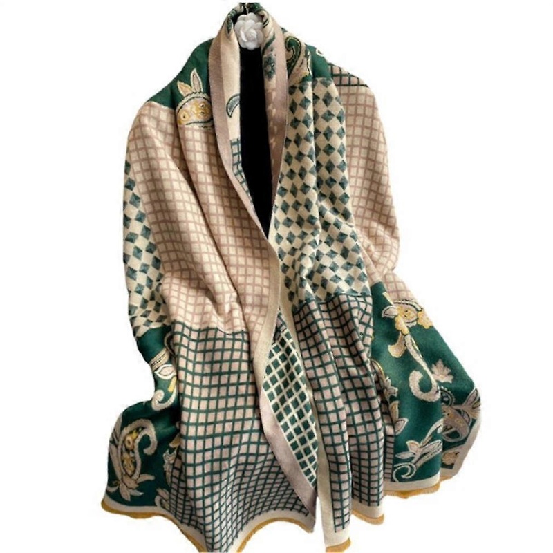 Plaid Pashmina Scarf Autumn Winter Travel Shawl Fashion Long Warm Thicken Wrap for Lady | Fruugo SG