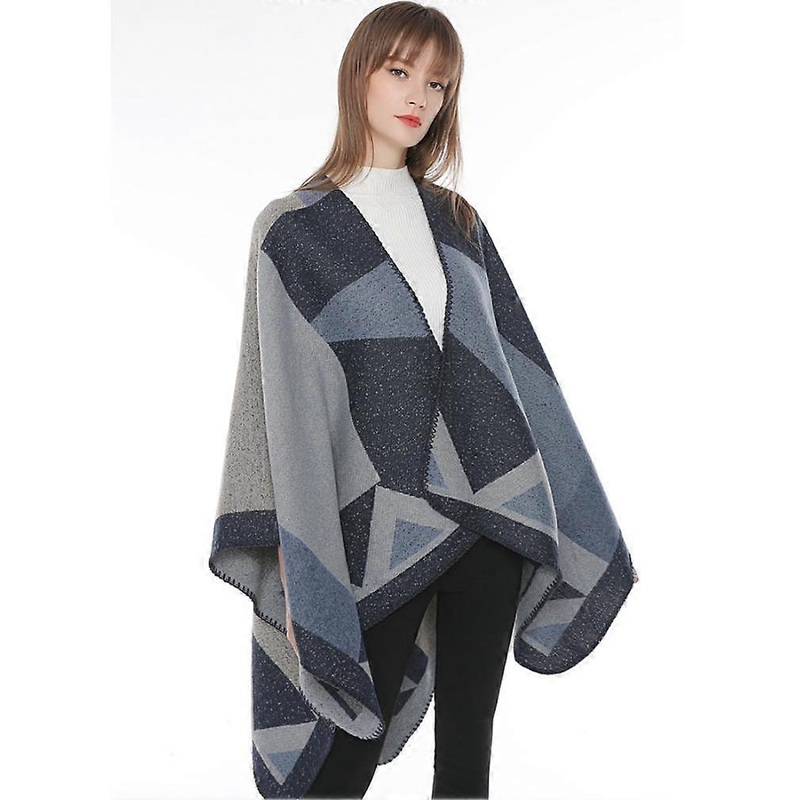 Rhombus Pattern Shawl Wrap Pashmina Warm Scarf Loose Cardigant for Lady | Fruugo SG