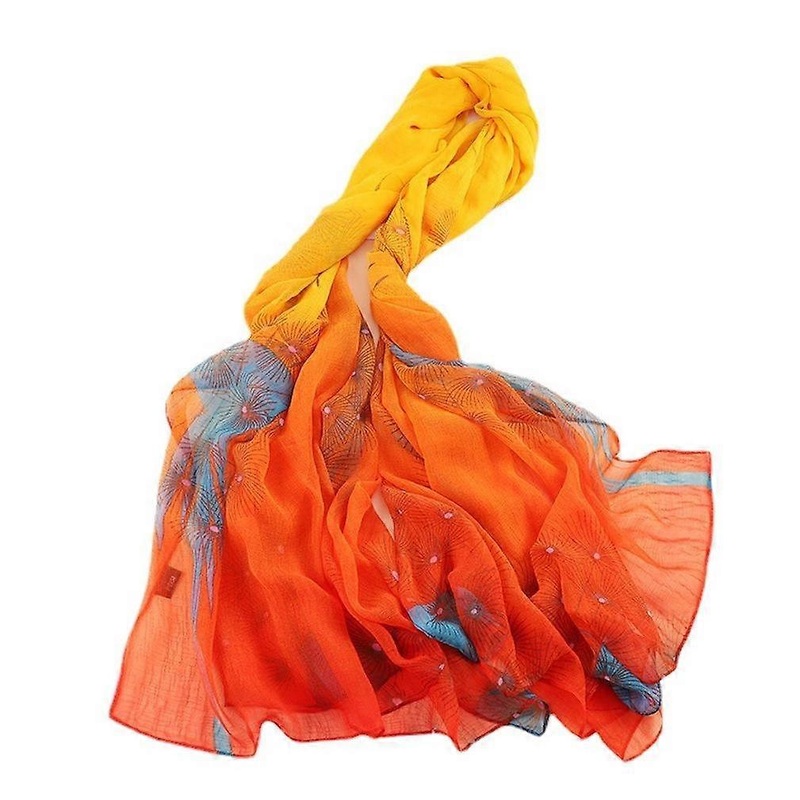Silky Scarf with Dandelion Print Summer Long Shawl Sun Proof Shawl Beach Wrap for Lady | Fruugo SG