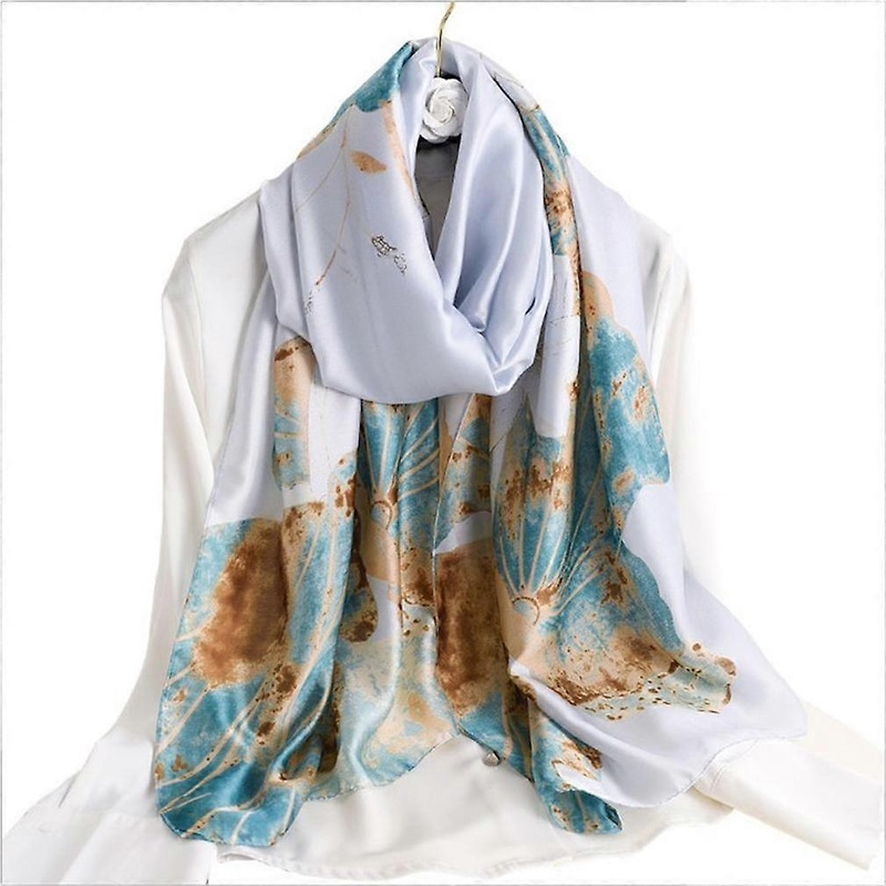 Summer Scarf Satin Floral Printed Wrap Sun Proof Shawl for Lady | Fruugo SG