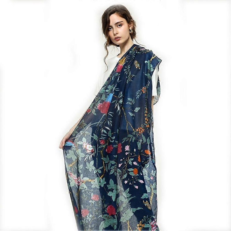 Vintage Floral Scarf Long Fashion Neckerchief Cotton Scarf for Lady | Fruugo SG
