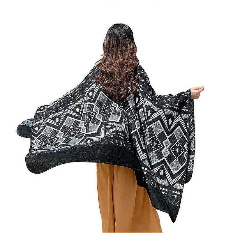 Warm Shawl Wrap Open Front Poncho Pashmina Scarf for Lady | Fruugo SG