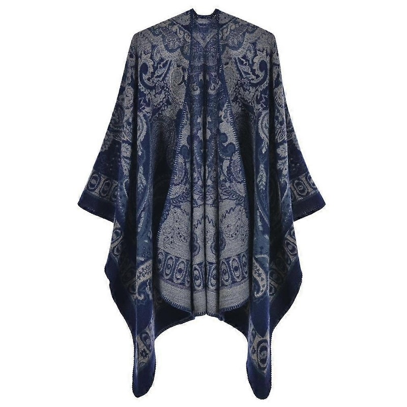 Western Style Pashmina Shawl Wrap Thicken Warm Poncho Open Front Cape for Lady | Fruugo SG