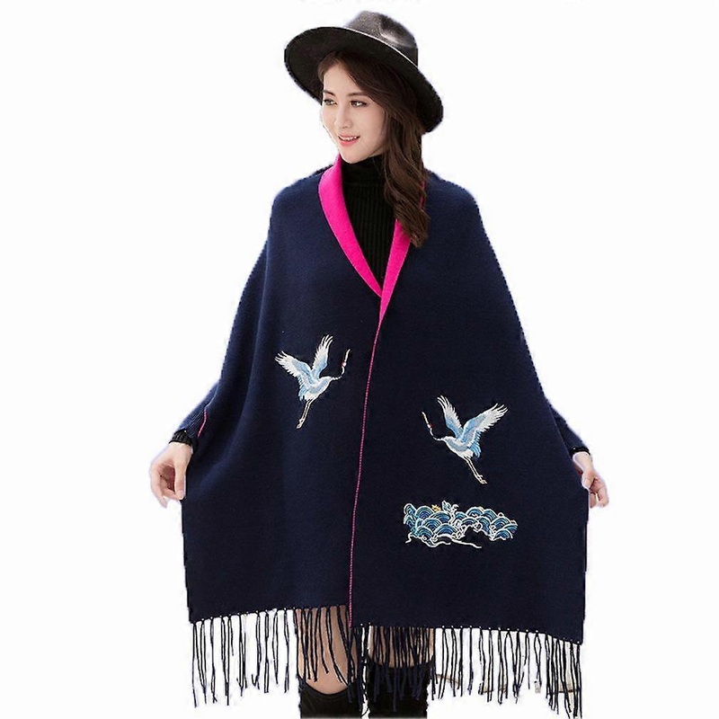 Winter Embroidery Pashmina Scarf Warm Neck Wrap Thicken Knitting Shawl for Lady | Fruugo SG