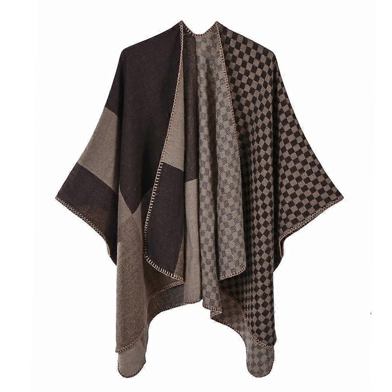Women’s Pashmina Shawl Wrap Winter Warm Squared Poncho Open Front Cape | Fruugo SG