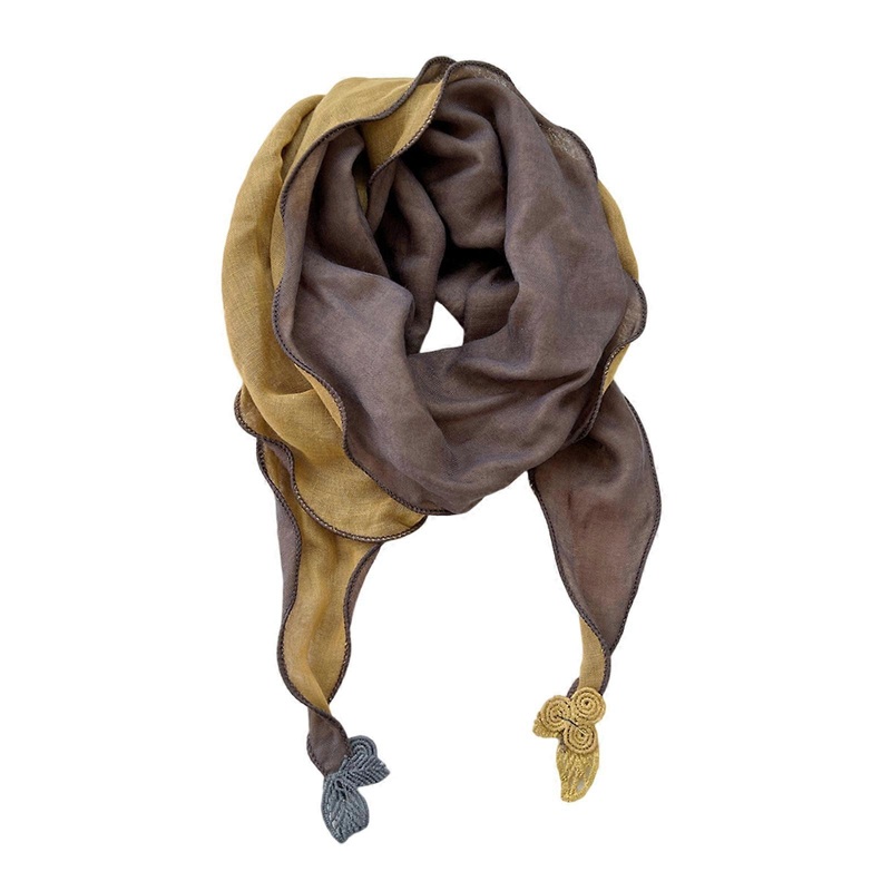 Women’s Reversible Cotton Linen Scarf Bandana Two Tone Hijab Headwear Double Layer Insulation Soft Breathable Fabric  Yellow grey | Fruugo SG