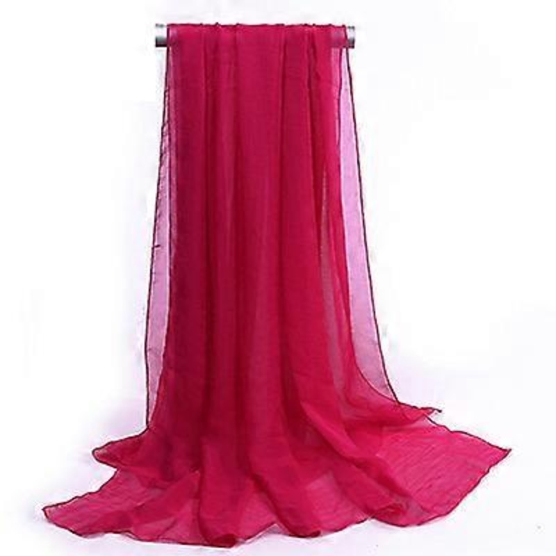 150*90cm solid orange women plain bubble chiffon scarf hijab wrap printe solid shawl beach outdoor big silk scarves shawl female | Fruugo SG