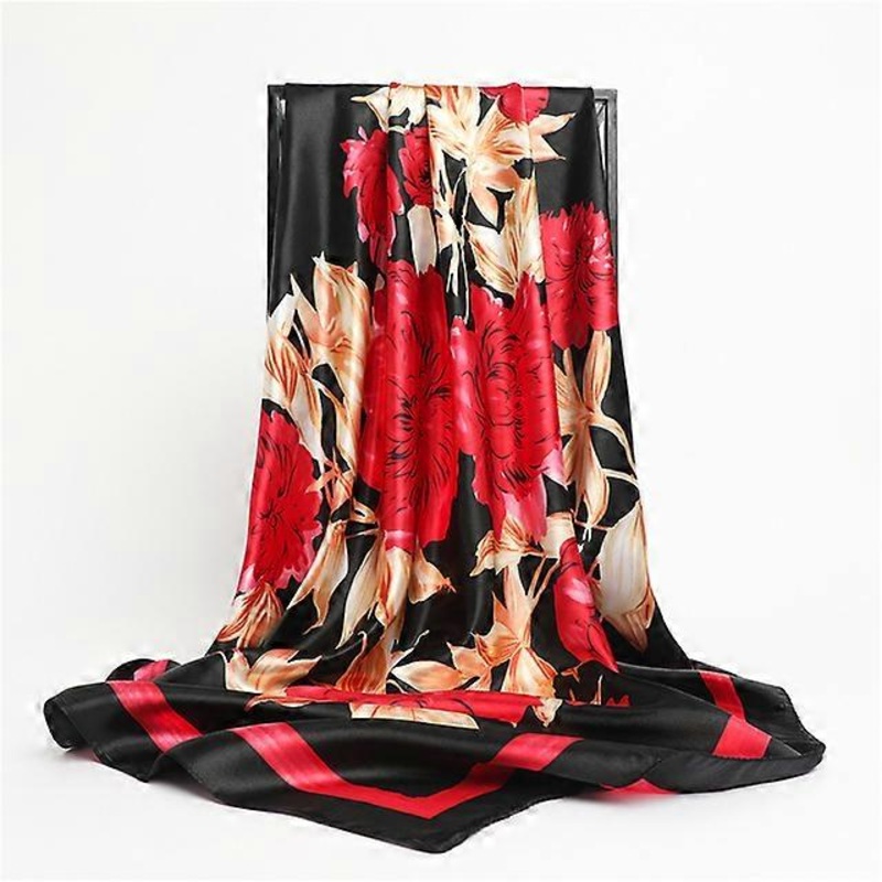 2022 Silk Shawl Square Scarf For Women Print Headband Foulard Satin Hijab Hair Bands Neckerchief Female Head Wraps Bandana | Fruugo SG