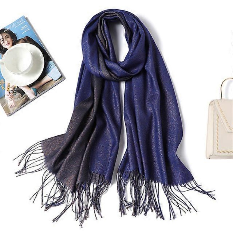 2022 Winter Scarf Women Solid Cashmere Like Pashmina Tassel Warm Scarves Thick Shawls And Wraps Lady Shiny Double Side Bufanda | Fruugo SG