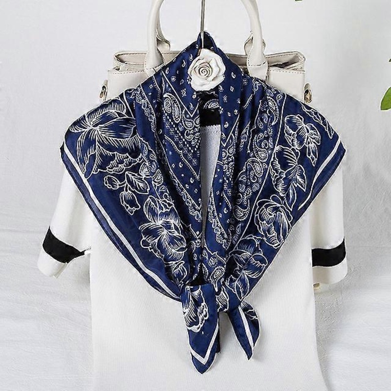 70cm Bandana Head Scarf For Women Fashion Paisley Print Handkerchief Silk Satin Hijab Scarfs Female Square Neck Scarves Dropship | Fruugo SG