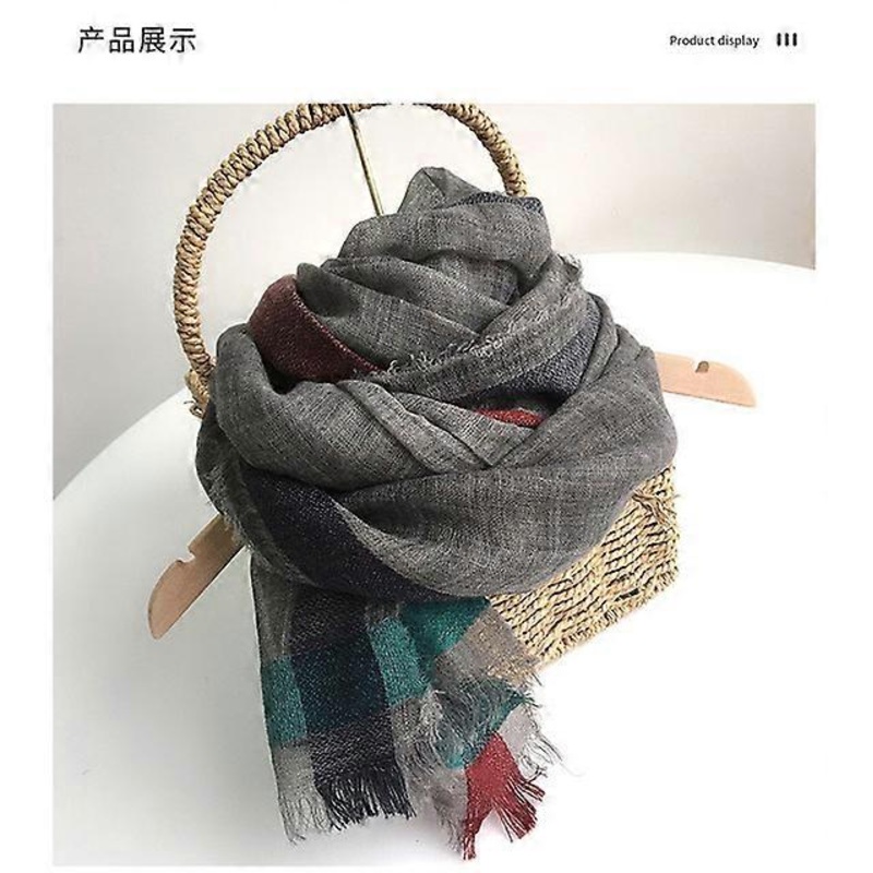 Autumn And Winter  Wool Scarfs For Ladies 100*200 Checkered TurbansFor Women | Fruugo SG