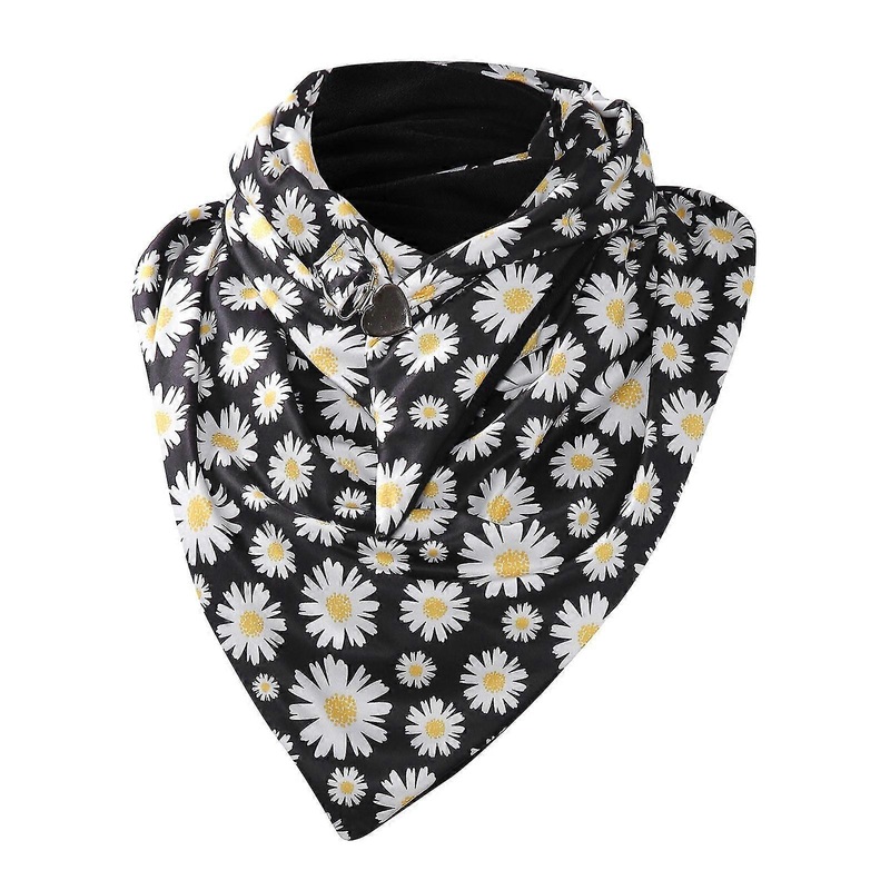 autumn winter warm windproof star daisy flowers prints double-layer buckle scarf | Fruugo SG