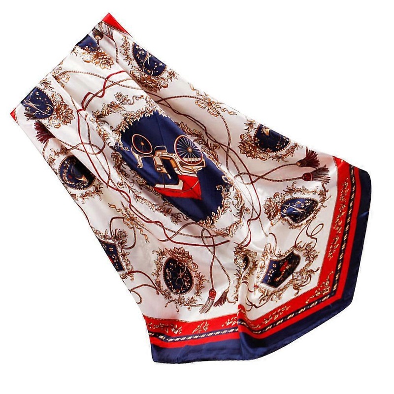 Blue Square Imitation Silk Scarf Shawl For Air Conditioned Room 90x90cm Lightweight Elegant Design Women’s Accessory 1Pc | Fruugo SG