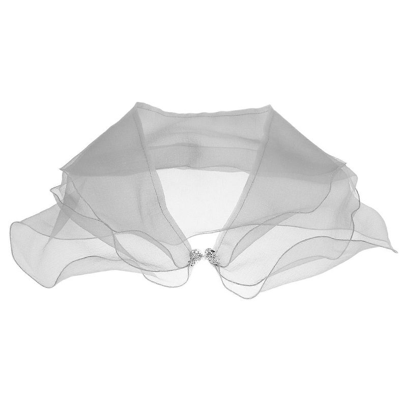 Chinese Wedding Dress Shawl Bridal Shawl Three-Layered Polyester Grey 47.50X29.00X0.70CM Bow Knot Closure 1Pack | Fruugo SG