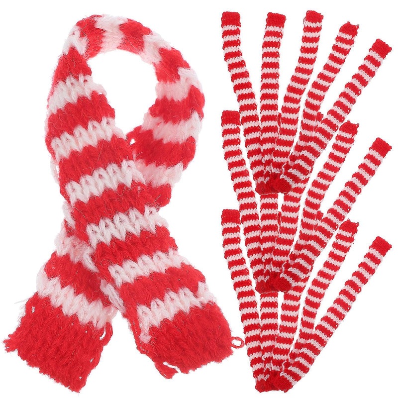 Christmas Hairball Accessory Decorations – 20pcs 2 * 20cm Christmas Mini Scarf Diy Hairball Knitted Doll Clothes Accessory For Gift Decorations | Fruugo SG