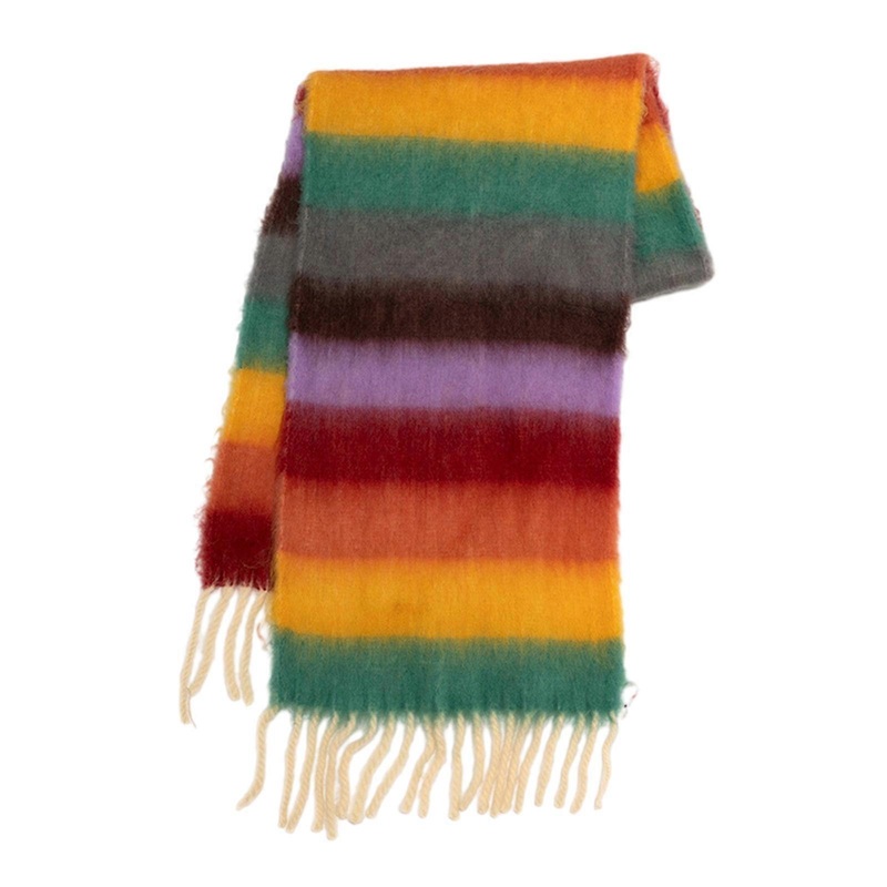 Fashion Fringed Rainbow Scarf Male Female Warm Scarf Cashmere Like Scarf Pilling Resistant Women Cold Weather Neck Scarf | Fruugo SG