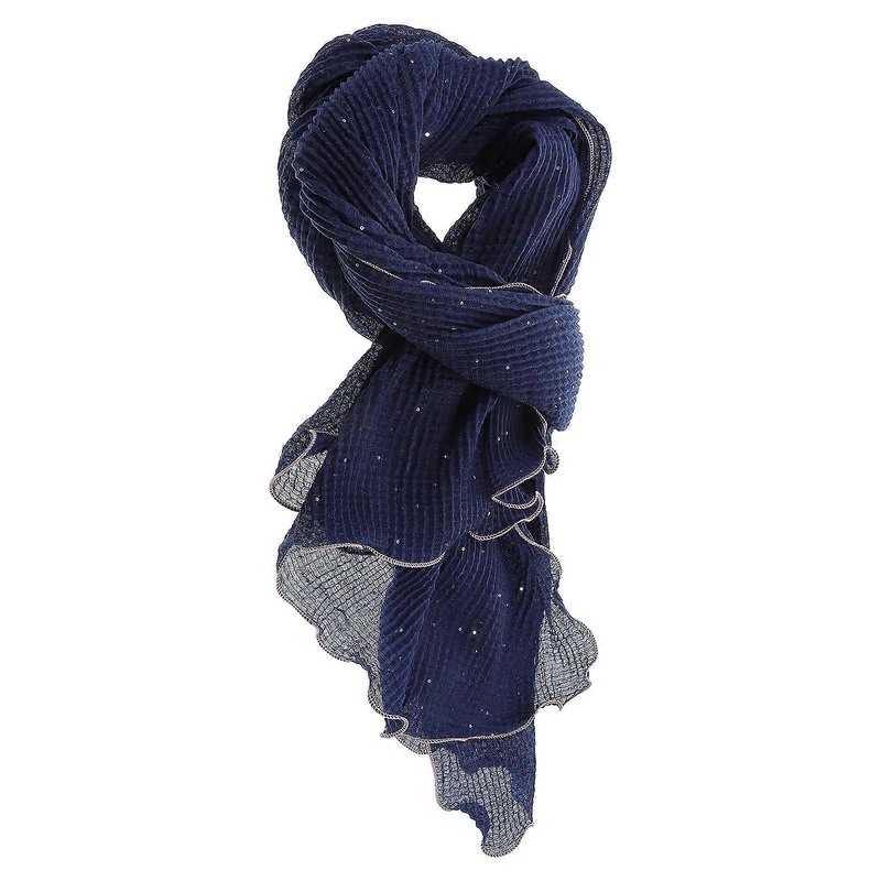 Headscarf Scarf For Women Elegant Daily Life Accessory Navy Polyester Honeycomb Crinkle 1Pcs | Fruugo SG