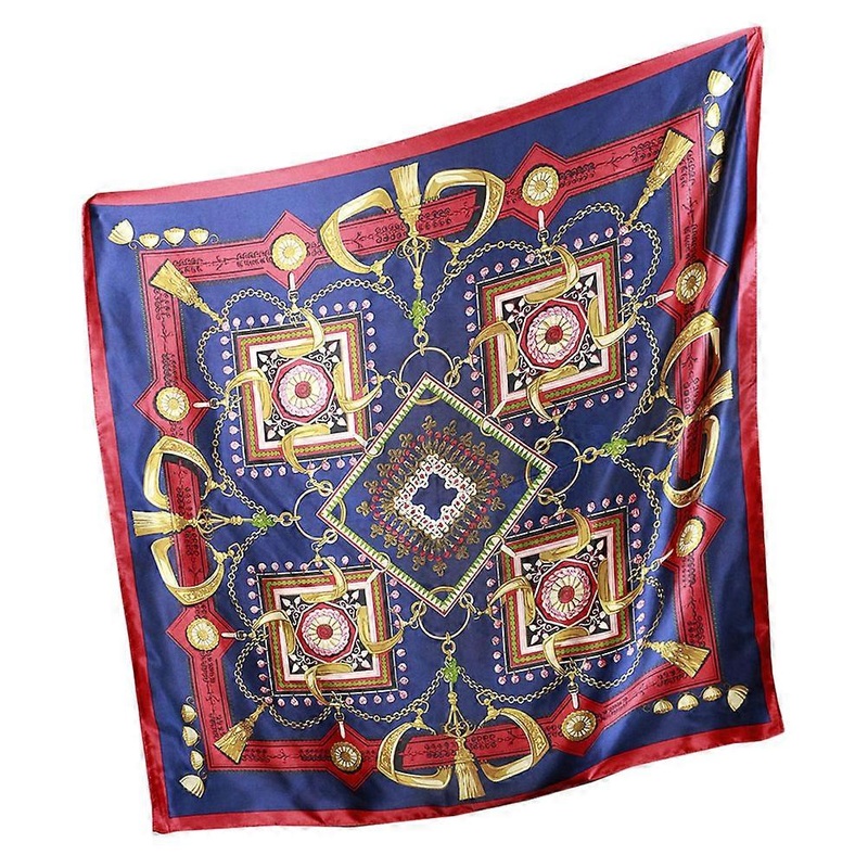 Ladies Scarves Stylish Design Square Sunscreen Shawl For Air Condition Room 90x90cm Navy Blue 1Pc | Fruugo SG