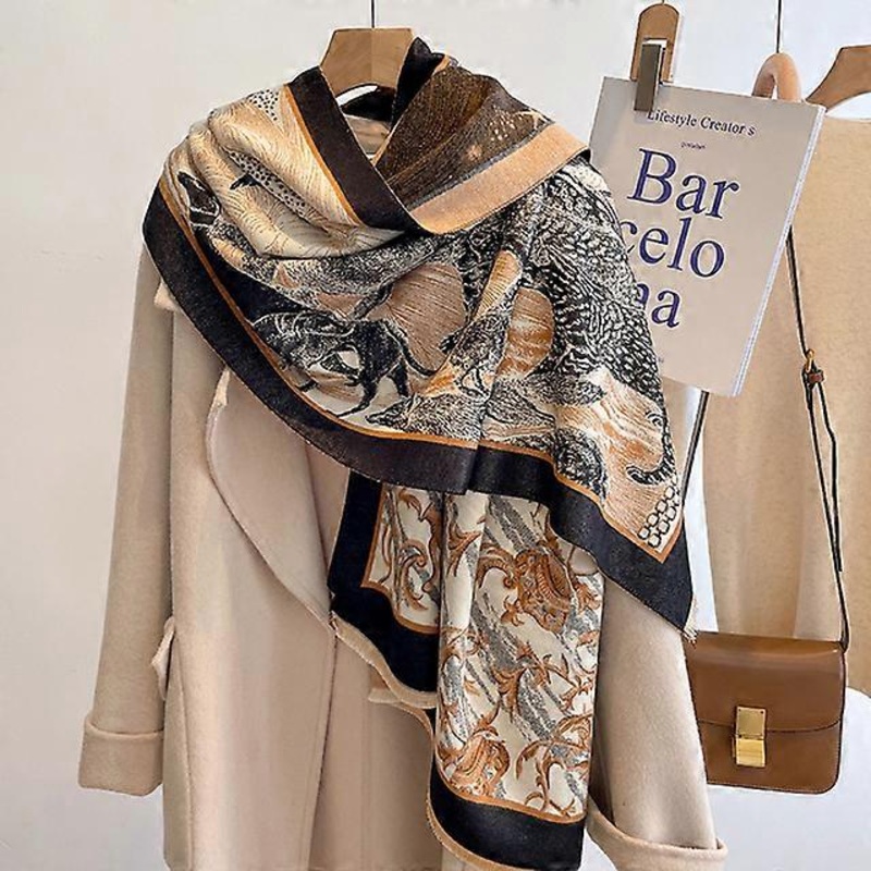 Luxury skull scarf cashmere women shawl winter warm scarf cloak thick blanket fringed scarf holiday gift | Fruugo SG