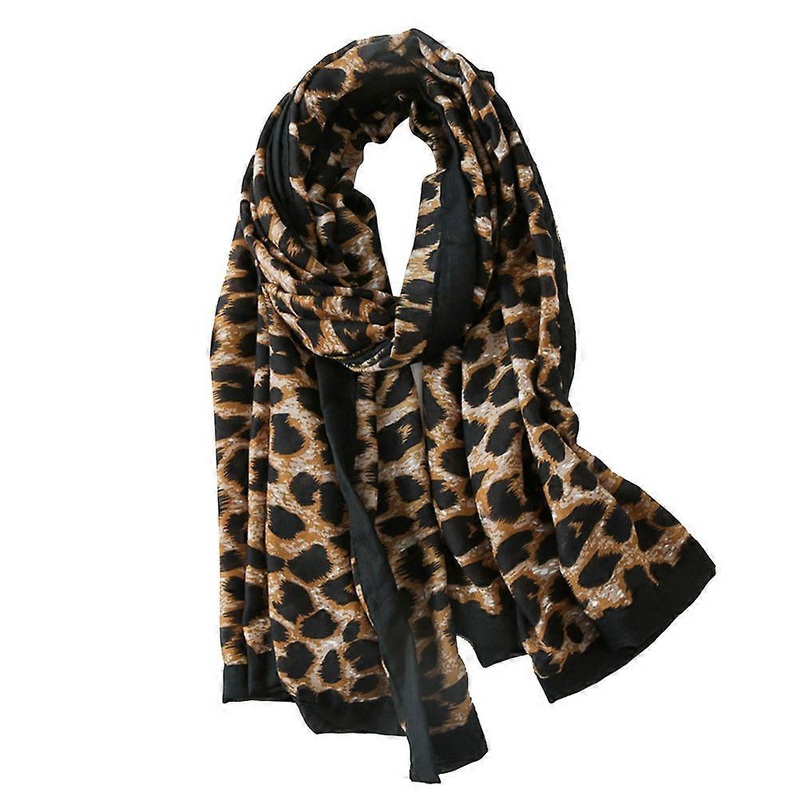 Neck Wrap For Women Elegant Shawl Sun Block Air Conditioning Room Rectangle Black Leopard 180x100cm 1Set | Fruugo SG