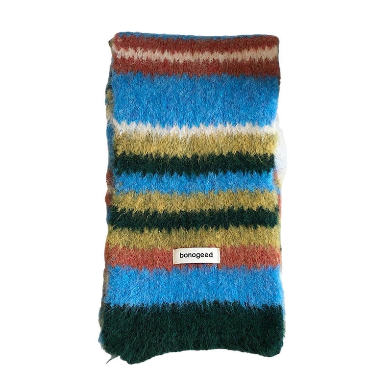 Plush Striped Color Matching Knitted Scarf for Fashion Enthusiasts, Comfortable Warm Neckerchief for Cold Months Wear | Fruugo SG