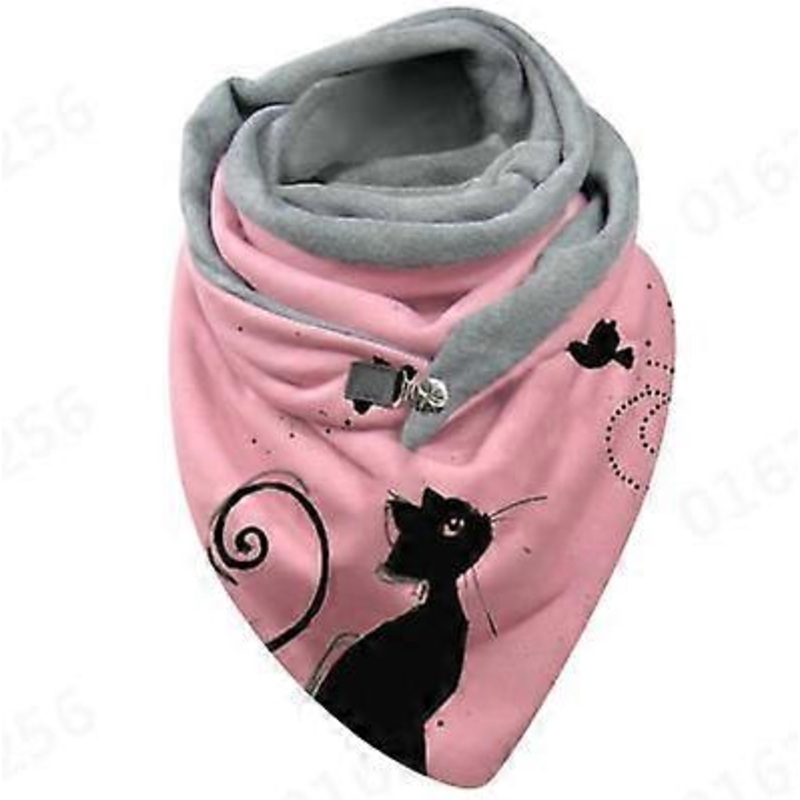 Scarf Footprint Printing Fashion Winter Warm Scarf Women Square Scarves With Button Clasp Female Graphic Neck Wrap Warmer L2 | Fruugo SG