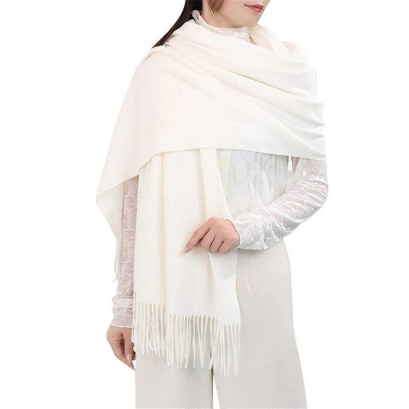 Scarfs for Women Winter Warm Scarf Classical Tassel Edge Oversized Soft Scarves Large Stole Knitted Wrap Shawl  White | Fruugo SG