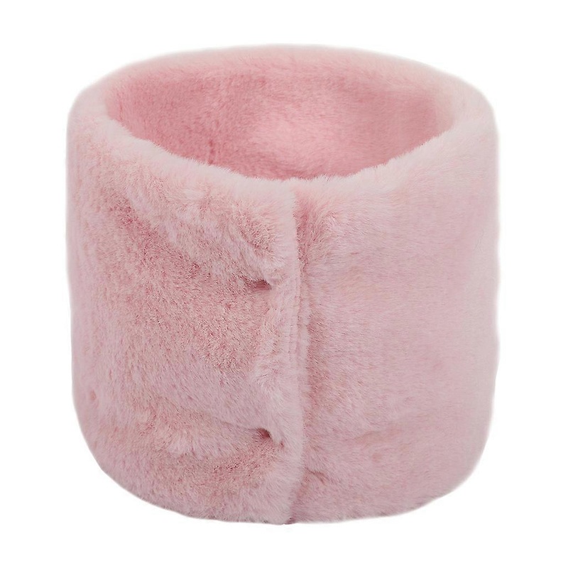 Unisex Winter Thick Furry Plush Neck Warmer with Snap Buttons Simple Solid Color Windproof for Infinity Circle Loop Scar  Pink | Fruugo SG