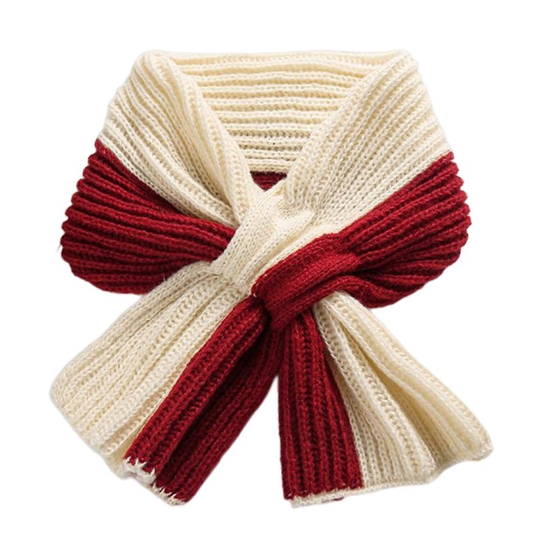 Winter Women Ladies Knitted Neckerchief Cross Neck Scarf Cute Neck Warmer Wrap Knitting Warm Multi-color Neckerchief  Burgundy beige | Fruugo SG