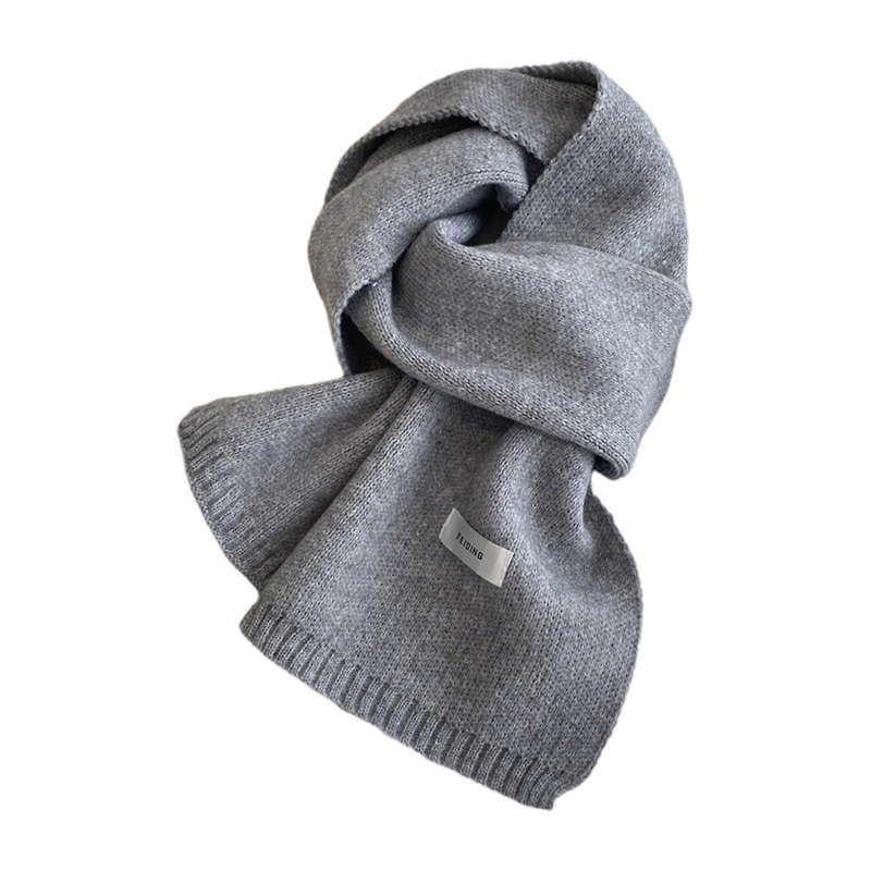 Women Autumn Winter Solid Color Scarf Slim Neckerchief Soft Multi Color Warm Knitted Ins Neck Pashmina All-match Shawl  sesame ash | Fruugo SG