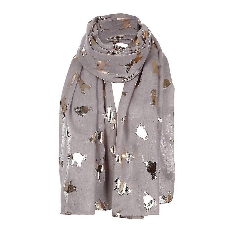 women fashion cat foil printed scarf wrap silk shawl travel scarves | Fruugo SG