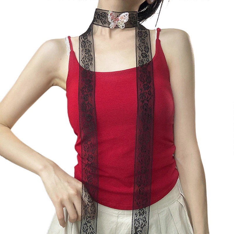 Women Lace Scarf for Casual Wear Party Elegant Lace Scaf for Date Wear 2000s Clothing Belt Lace Scarf  Black | Fruugo SG