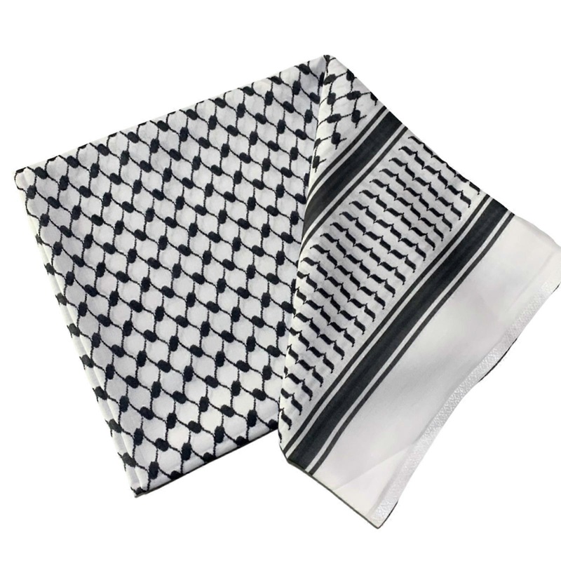 Arab Scarf Religious Gathering Adult Tactically Shemagh Scarf Middle Eastern Keffiyeh Anti Uv Dustproof Arab Scarf  Black and White | Fruugo SG