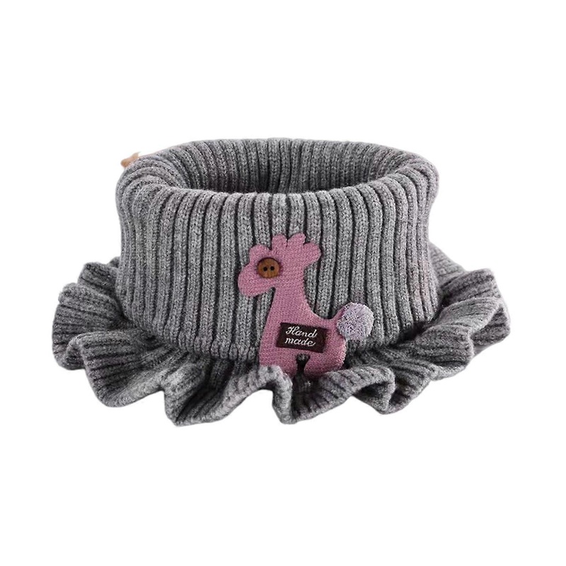 Children Warm Scarf Cartoon Pattern Ruffle Trim Knitted Winter Scarf Thickened Thermal Boys Toddler | Fruugo SG