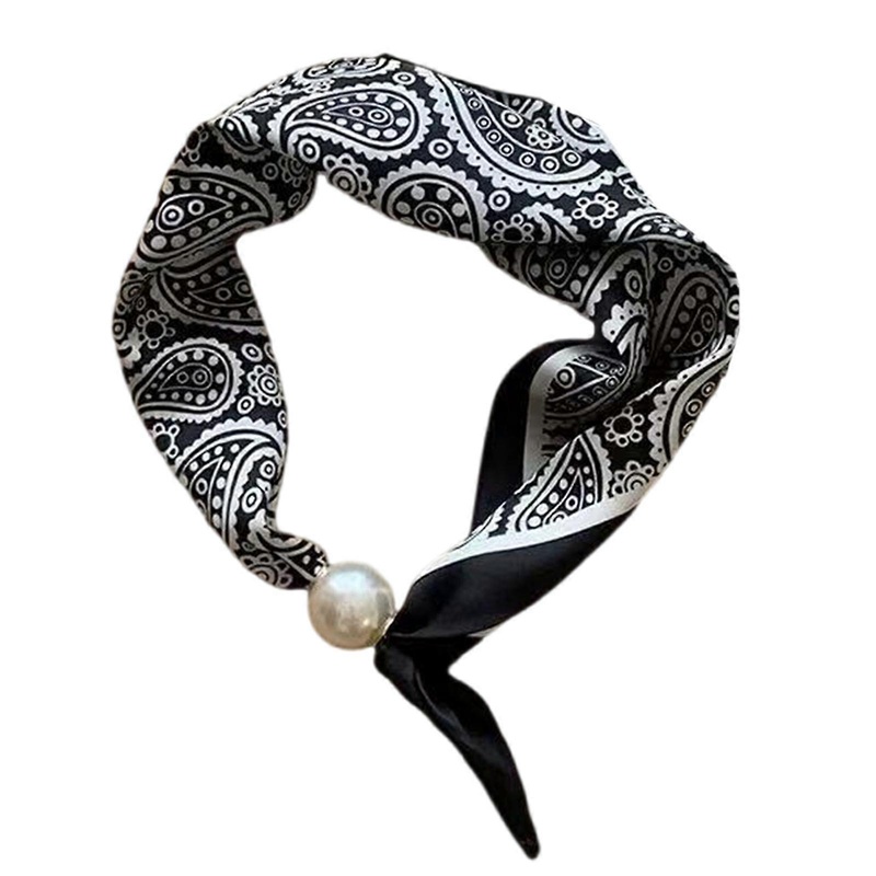 Fashion Silk Neck Scarf With Secure Pearls Magnetic Clasp Women Neck Shawl Accessory Decorative Scarf Wrap Daily Wear | Fruugo SG