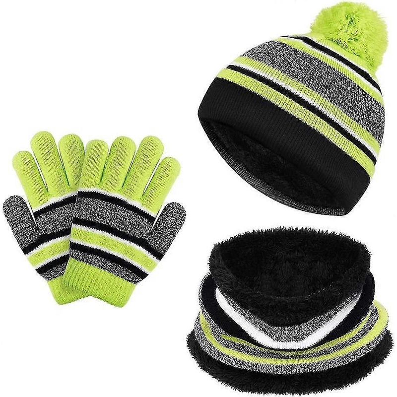Kids Winter Hat Scarf Gloves Set – Warm Thermal Knitted Beanie Pom Cap Circle Acsergery Gift | Fruugo SG