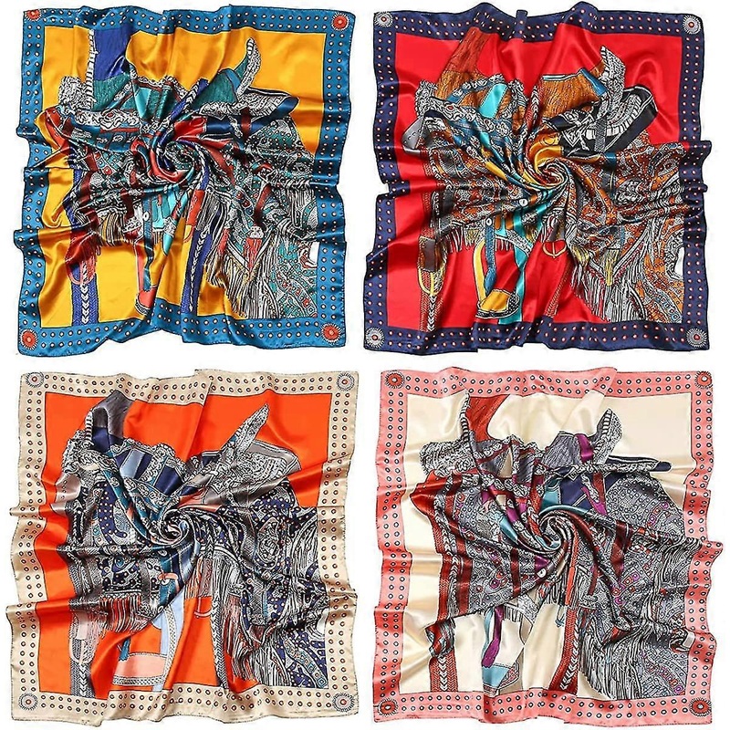 Ladies Satin Square Olaof Scarf Mixed Design Printed Women Neck Silk Scarves Large Size Gift Fashion Soft Smooth | Fruugo SG