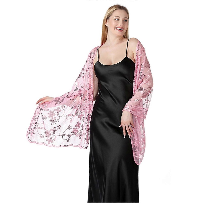 Ladies Shawl Sequins Flower Decor Thin Lightweight Versatile Wrap Curvy Figure Oversized Shawl Daily | Fruugo SG