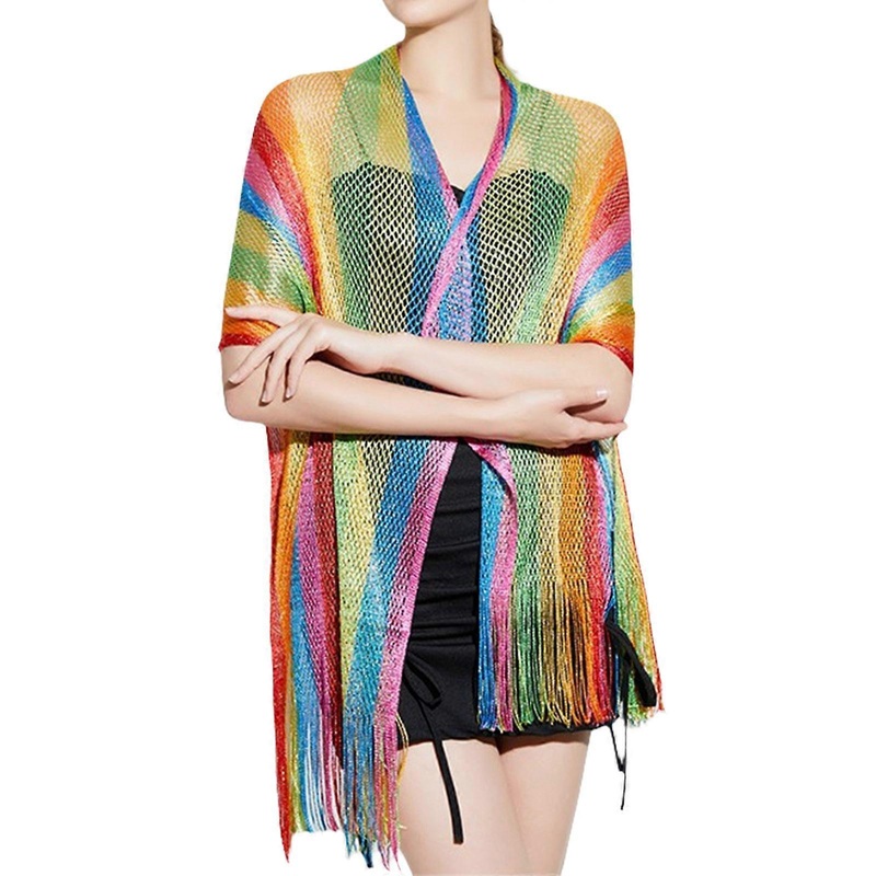 Rainbow Striped Scarf, Soft & Breathable Scarf Shawl Features Colorful Stripes Pattern for Casual Gatherings & Daily | Fruugo SG