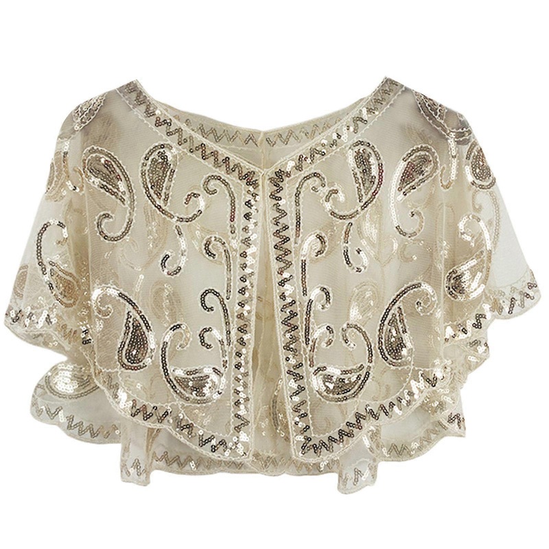 Sequins Shawls Princess Wrap Shrug Scarf Handmade Dress Accessories for Women Costume Theme Party  Apricot | Fruugo SG