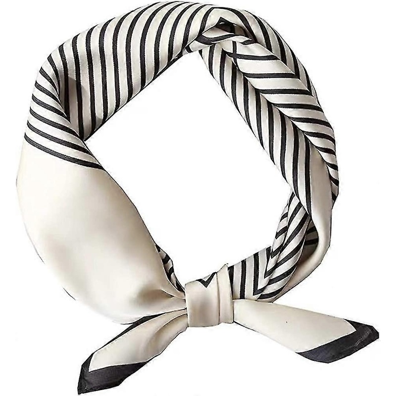 Small Square Scarf Silk Satin Black And White Stripe Neck Scarf Hair Scarf Acsergery Gift | Fruugo SG