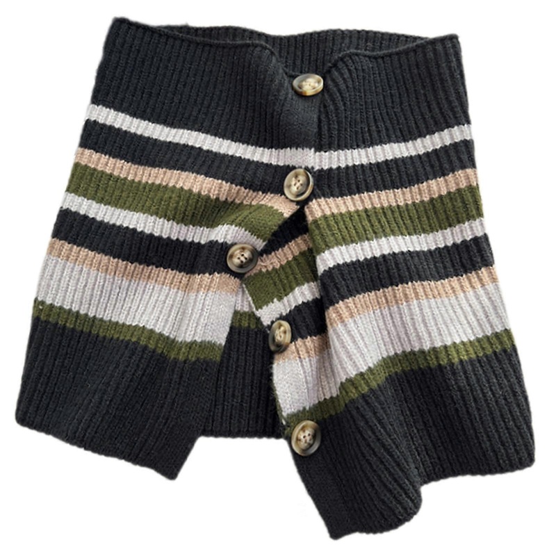 Stylish Knitted Neck Scarf with Button for Teens Girl and Women Cold Weather Neck Gaiter Neck Wrap for Everyday Use  green black | Fruugo SG