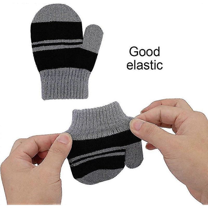 Toddler Mittens Winter Warm Knitted Stripe Gloves Magic Stretch Gloves For Baby Acsergery Gift | Fruugo SG