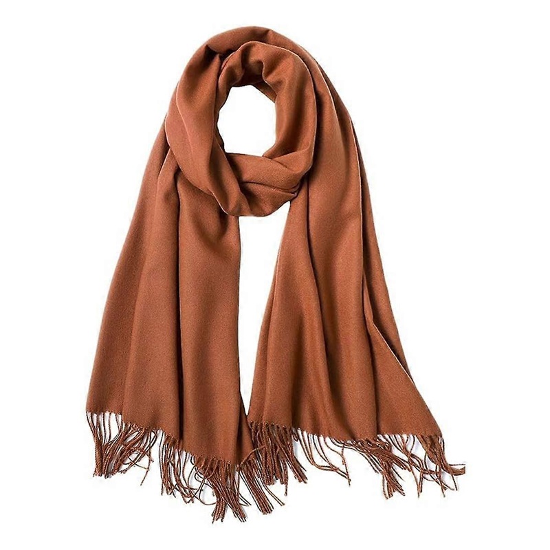 Warm Autumn Scarf for Women, Solid Cotton Scarf with Tassels Fringes | Fruugo SG
