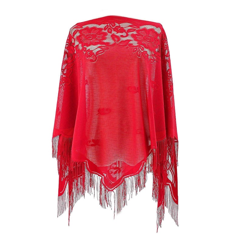 Woman Floral Pattern Triangle Sheer Shawl for Ladies Summer Travel Body Cool Breathable Shawl Hot Weather Supplies  Red | Fruugo SG